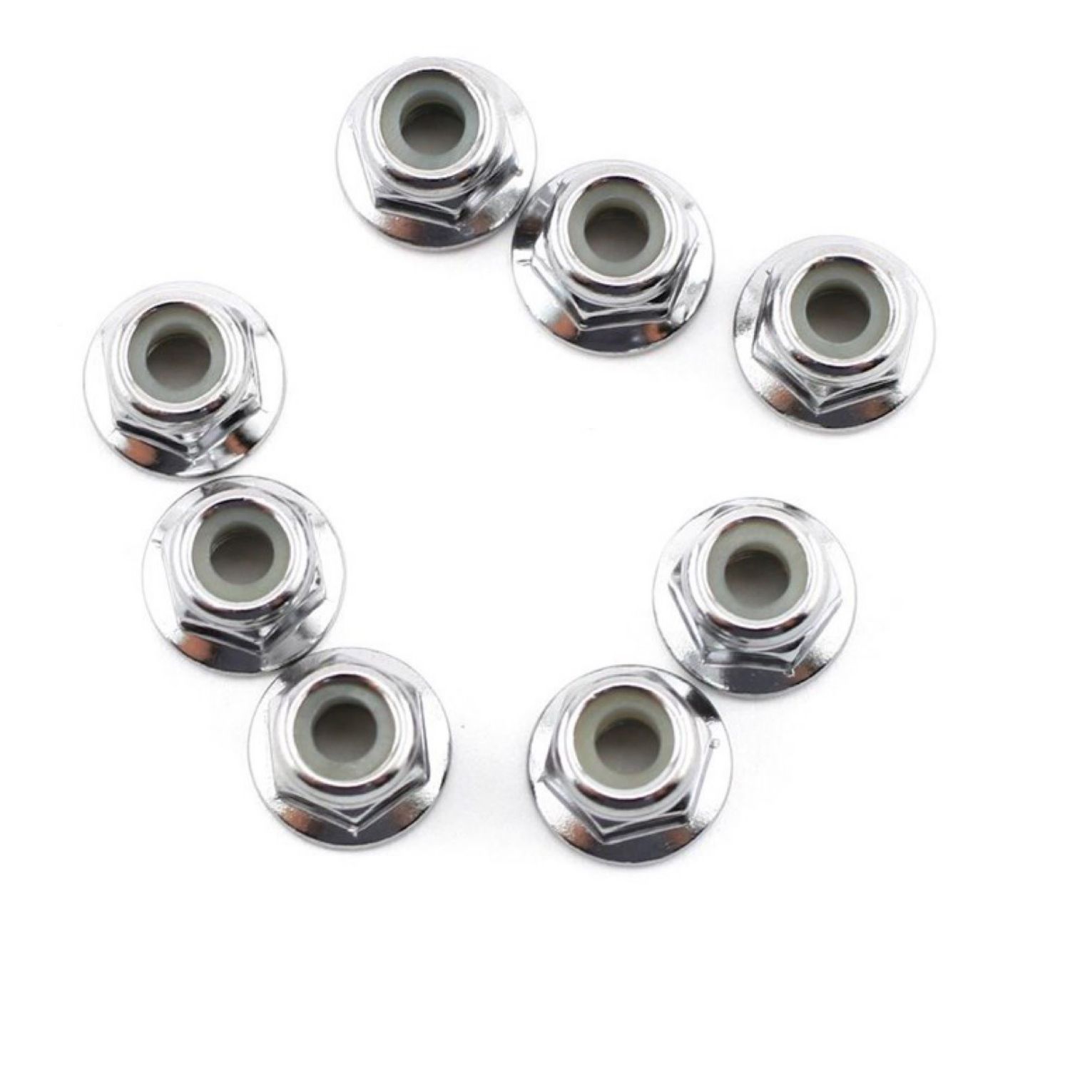 #3647 Traxxas 4mm Steel Flanged Serrated Nylon Locknut (8)