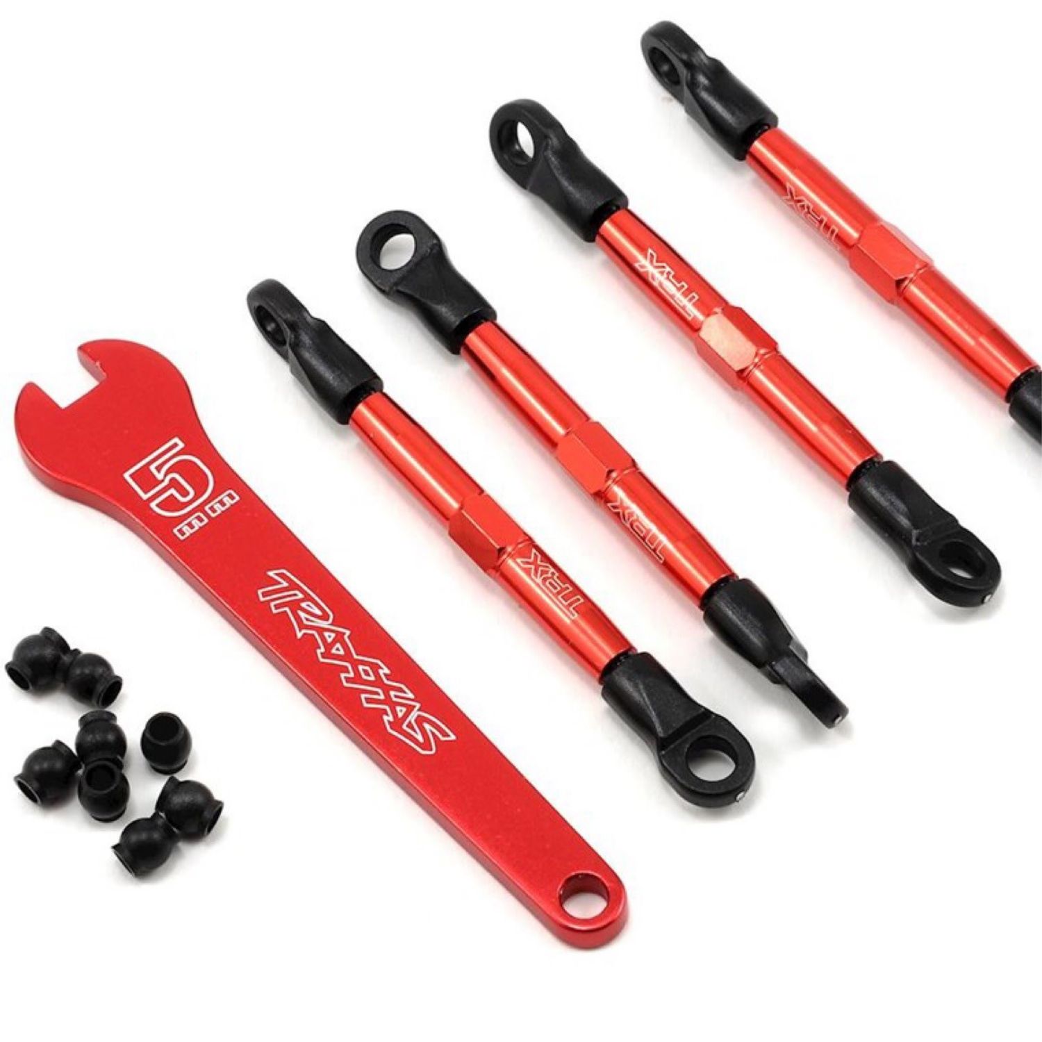 #7038X Traxxas Aluminum Toe Links (Red) (4) (Front/Rear)