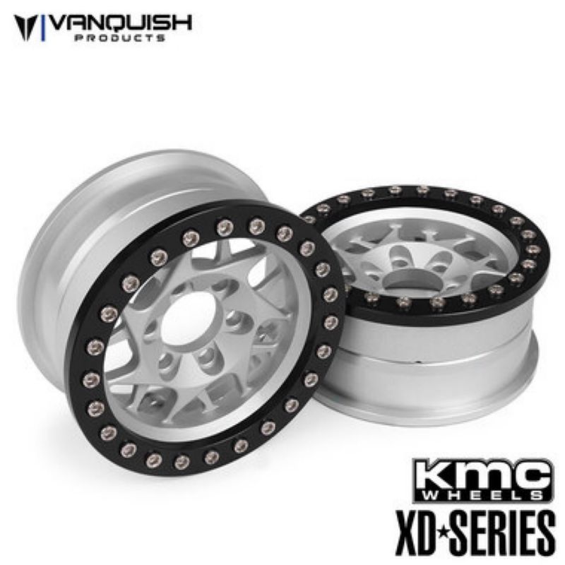 #VPS07711 Vanquish Products KMC XD127 Bully 1.9 Beadlock Crawler Wheels (Silver) (2)