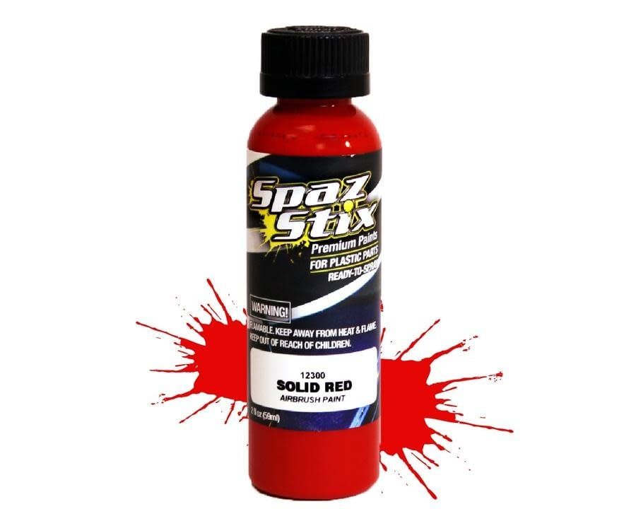 #12300 Spaz Stix - Solid Red Airbrush Ready Paint, 2oz Bottle