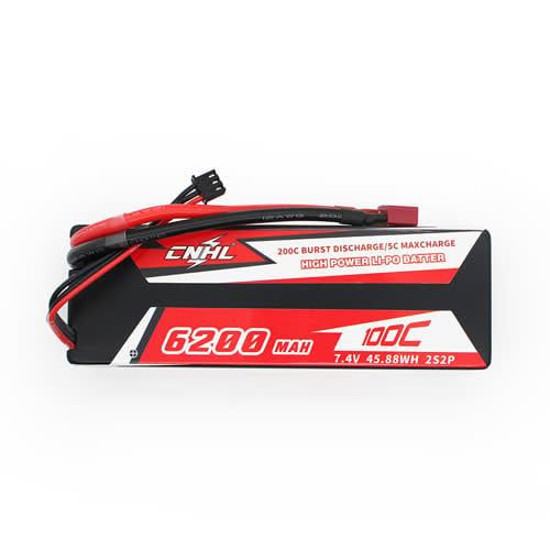 CNHL Racing Series 6200MAH 7.4V 2S 100C Lipo Battery Hard Case with Deans Plug #HC6201002