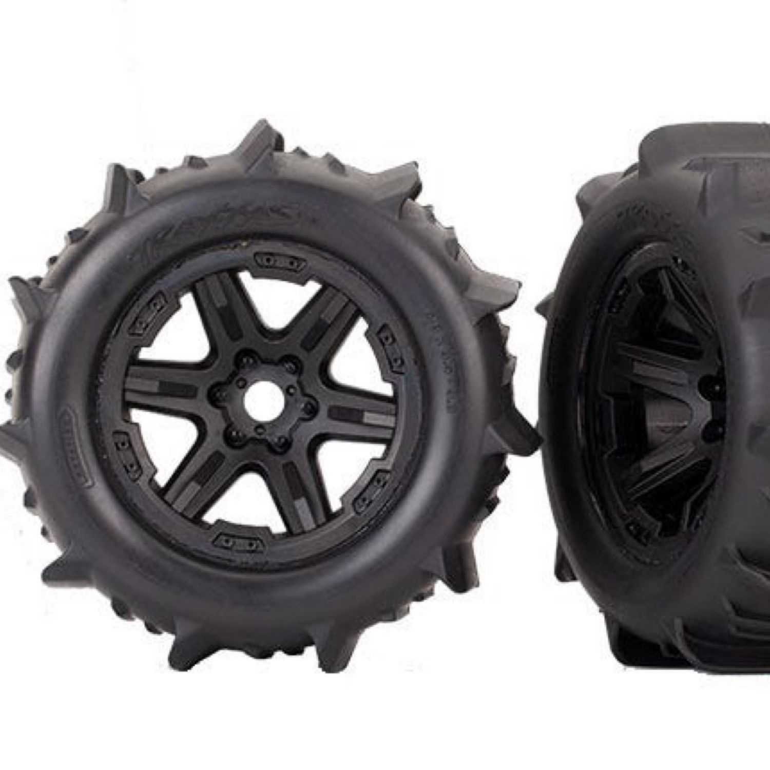 #8674 Traxxas Paddle Tires 3.8" Pre-Mounted w/Monster Truck Wheels (Black) (Standard)