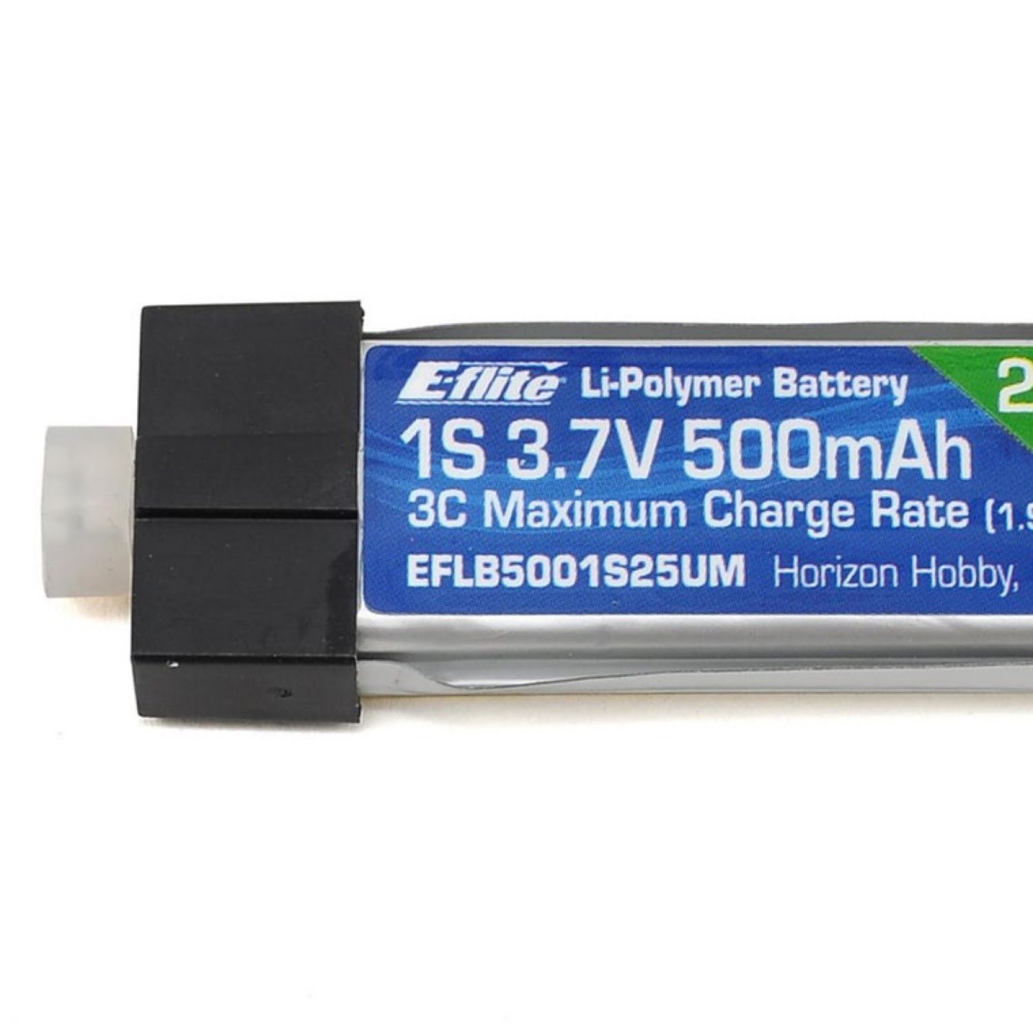#EFLB5001S25UM E-flite 3.7V 500mAh 1S 25C LiPo Battery: PH 2.0 (High-Current Ultra Micro)
