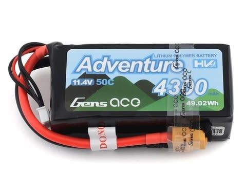 #GEA43003S50X6 Gens Ace Adventure 3S 50C LiHV Battery Pack w/XT60 Connector (11.4V/4300mAh)