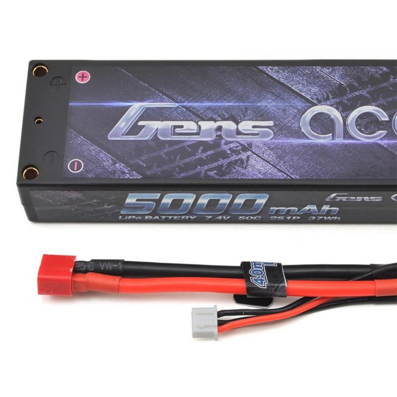 #GEA50002S50D Gens Ace 2s LiPo Battery Pack 50C w/4mm Bullet (7.4V/5000mAh)