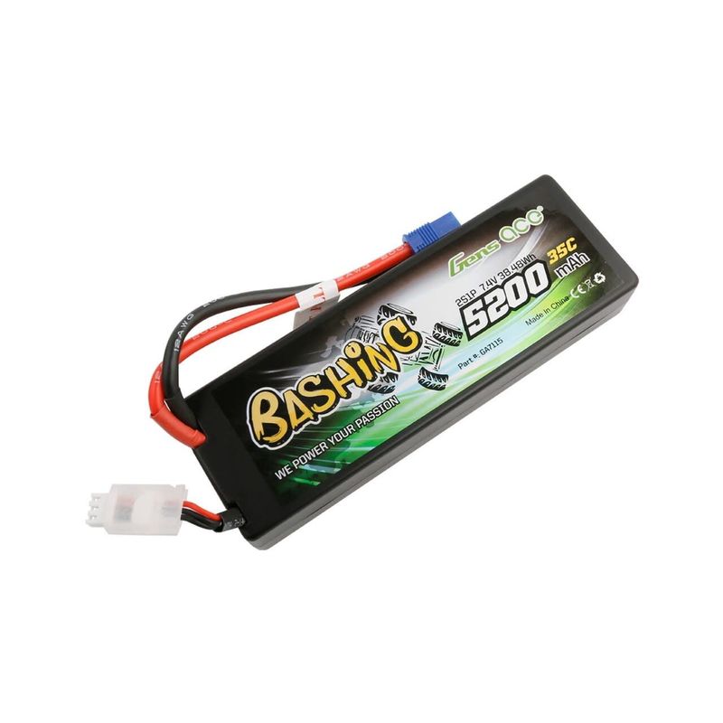 Summer Sale #GEA52002S35E3 Gens Ace Bashing 2S 35C LiPo Battery (7.4V/5200mAh) w/EC3 Connector