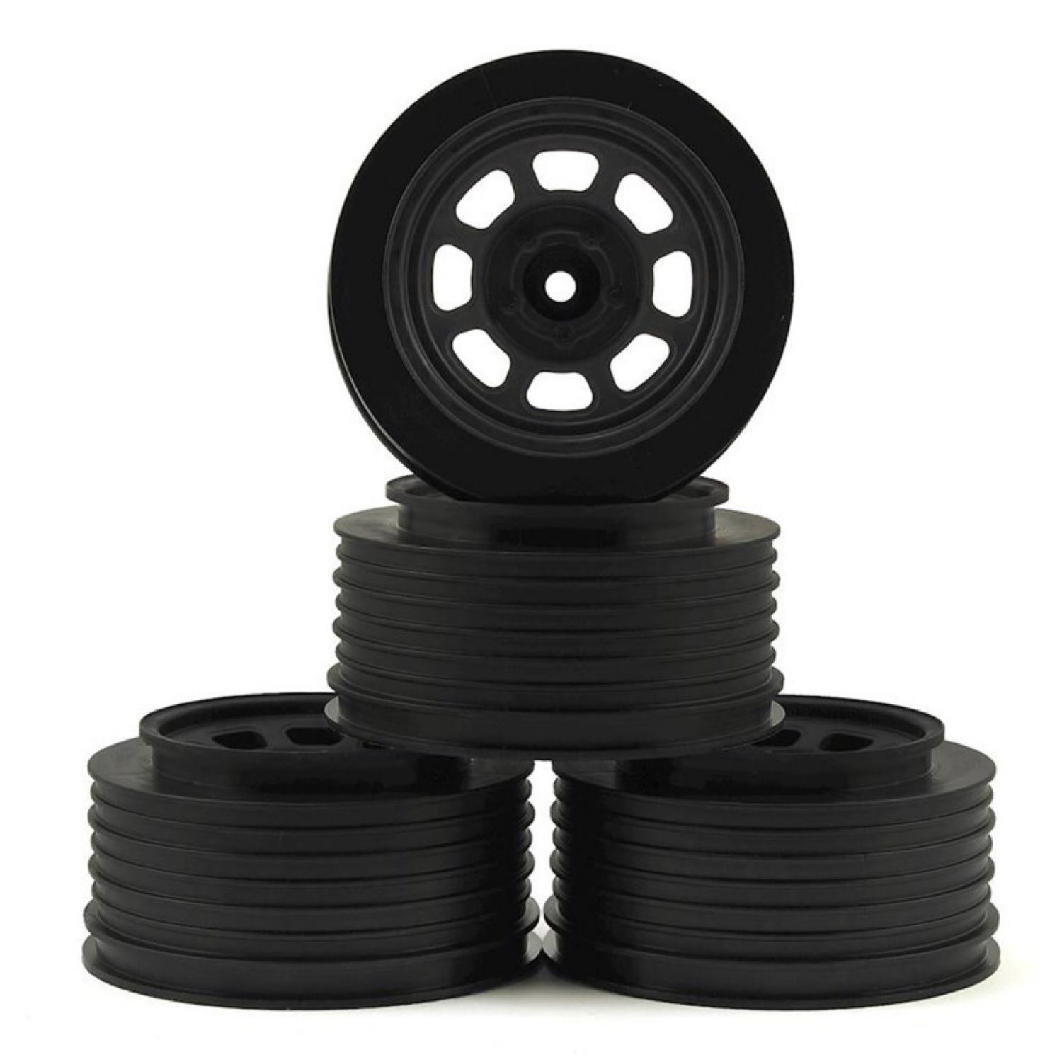 DE Racing Speedway SC Short Course Dirt Oval Wheels (Black) (4) (19mm Backspace) (Slash Front) w/12mm Hex #DER-DS4-FB
