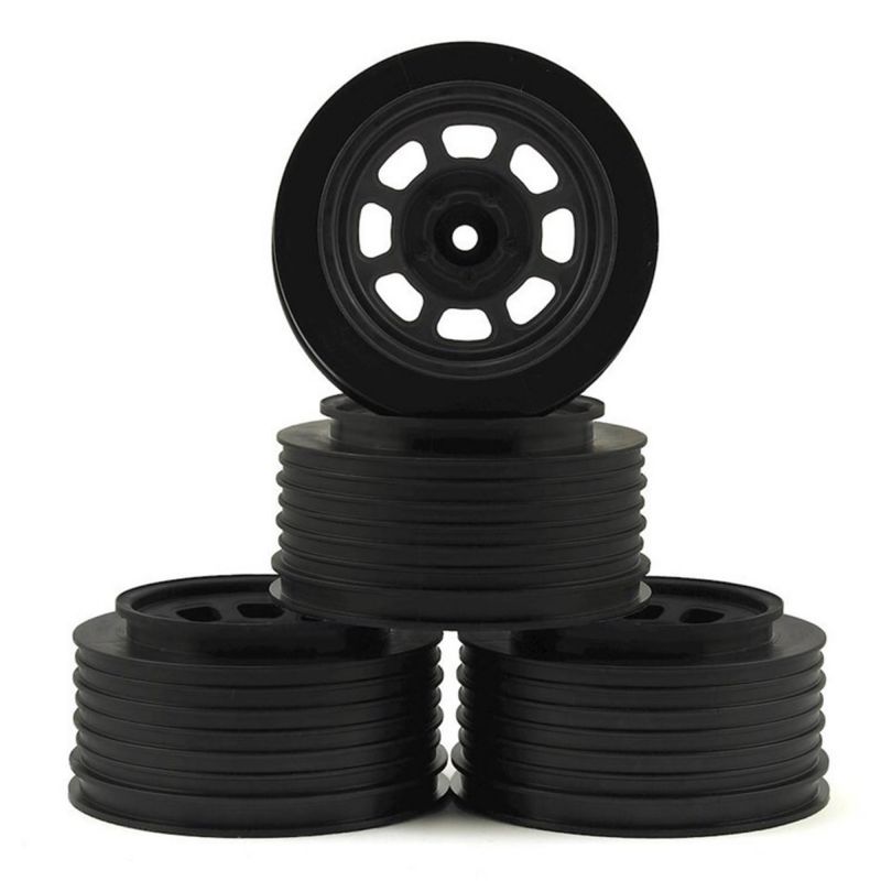 DE Racing Speedway SC Short Course Dirt Oval Wheels (Black) (4) (19mm Backspace) (Slash Front) w/12mm Hex #DER-DS4-FB