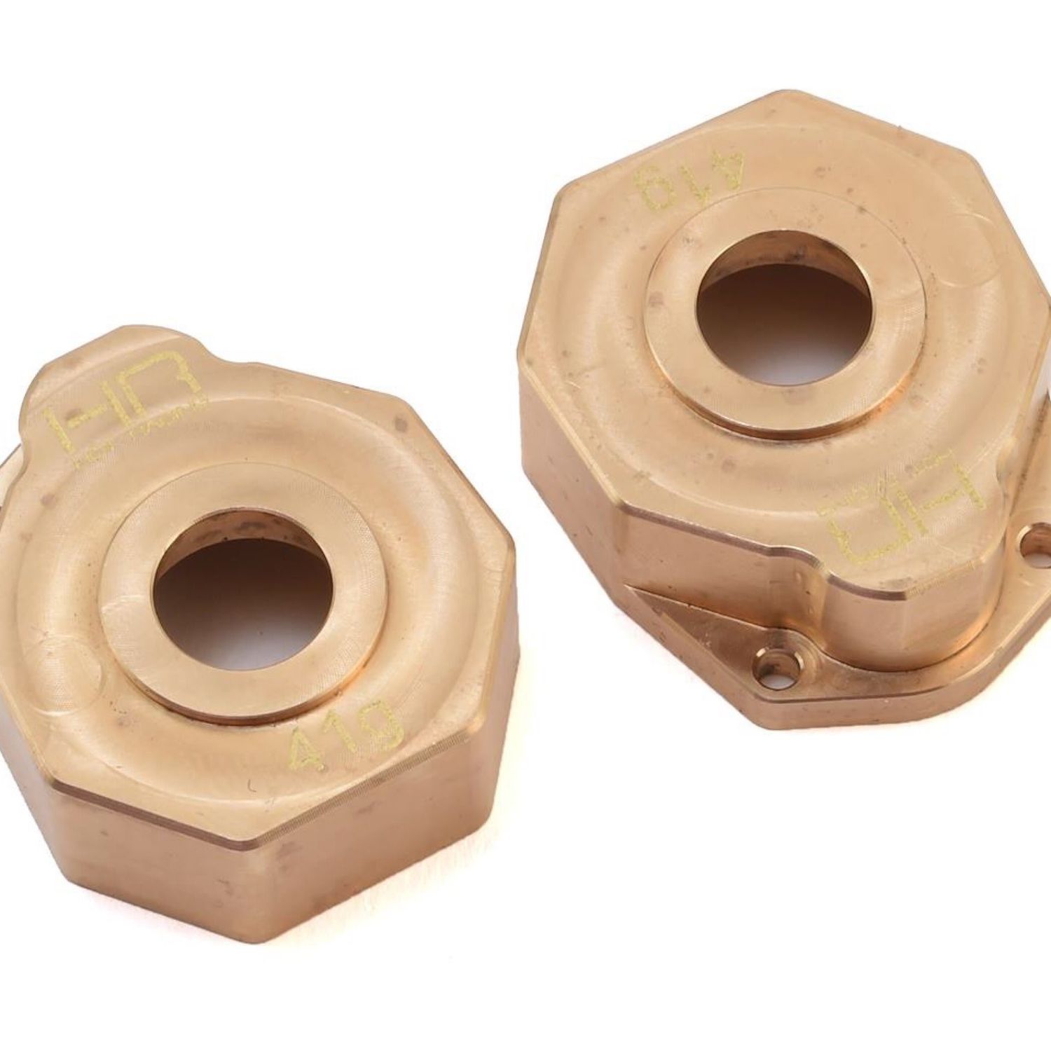 #TRXF21HC Hot Racing Traxxas TRX-4 Brass Heavy Metal Knuckle Portal Cover (2) (41g)