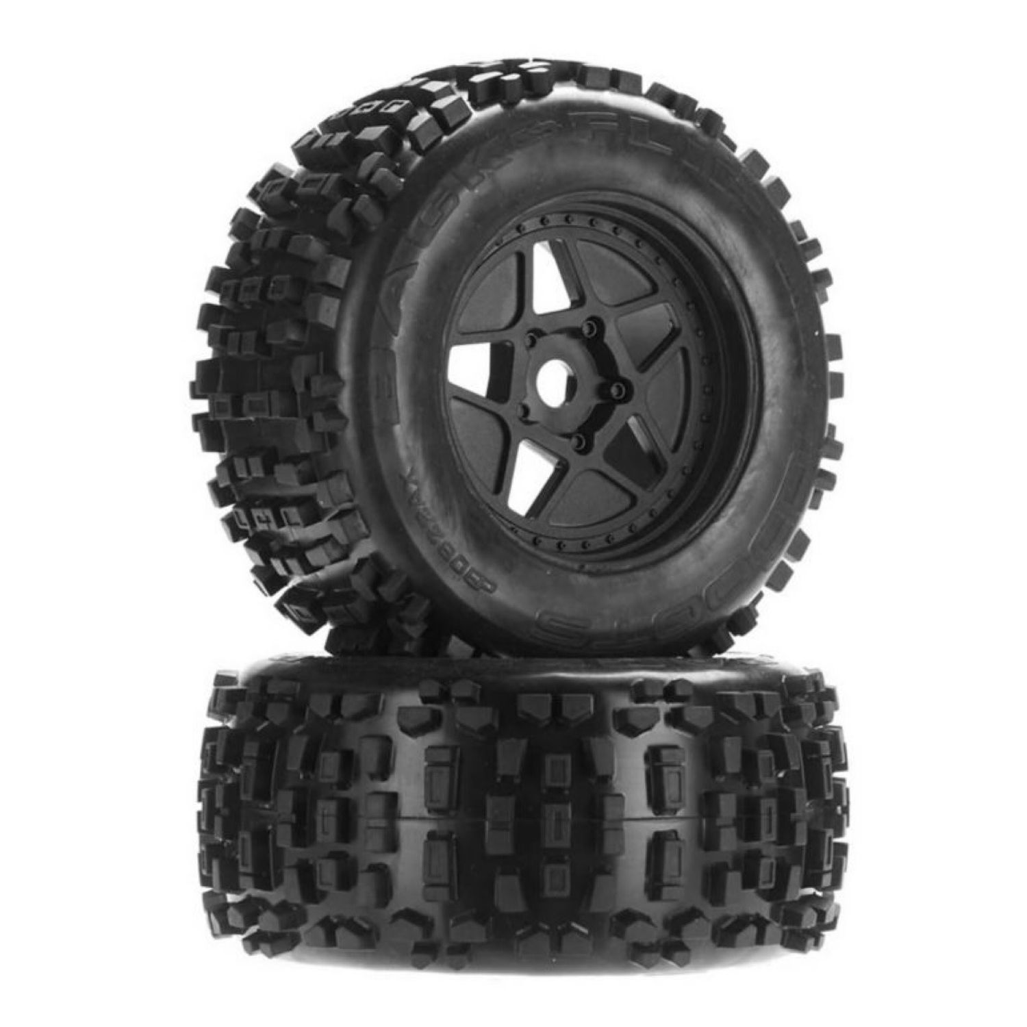 #AR510092  Arrma Dboots 'Back-Flip Mt 6S' Pre-Mounted Tires (Black) (2)