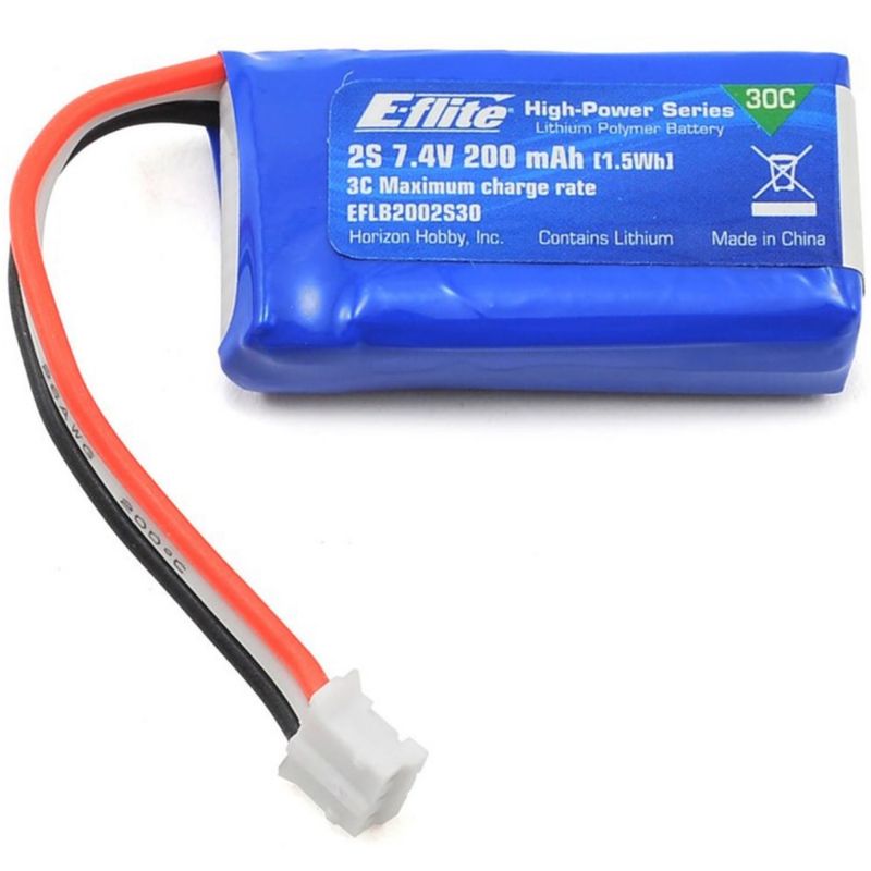 #EFLB2002S30 E-flite 2S LiPo Battery Pack 30C (7.4V/200mAh)