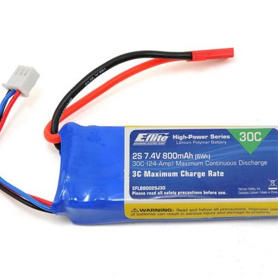 #EFLB8002SJ30 E-flite 2S LiPo 30C Battery (7.4V/800mAh) w/JST Connector