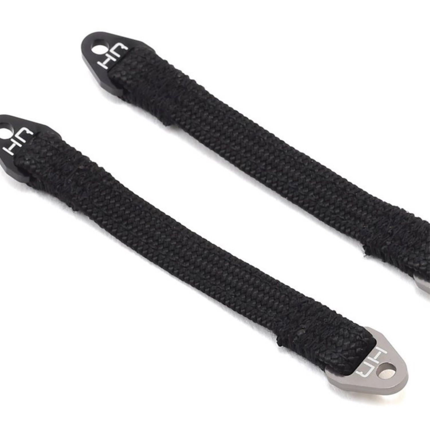 #SLS85T1801 Hot Racing 85mm Suspension Travel Limit Straps (2) (Black/Silver)
