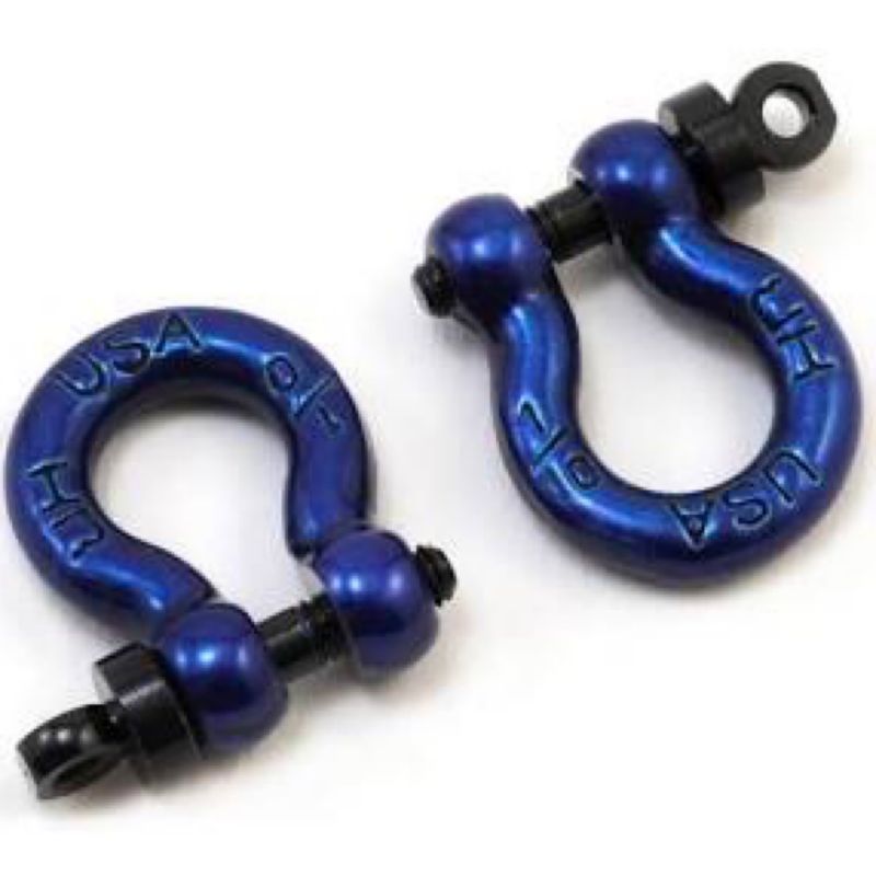 #ACC808X06 Hot Racing 1/10 Scale Aluminum D-Rings (Blue) (2)