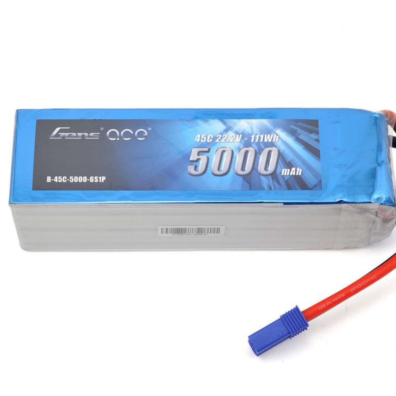 #GEA50006S45E5 Gens Ace 6S LiPo Battery 45C (22.2V/5000mAh) w/EC5 Connector