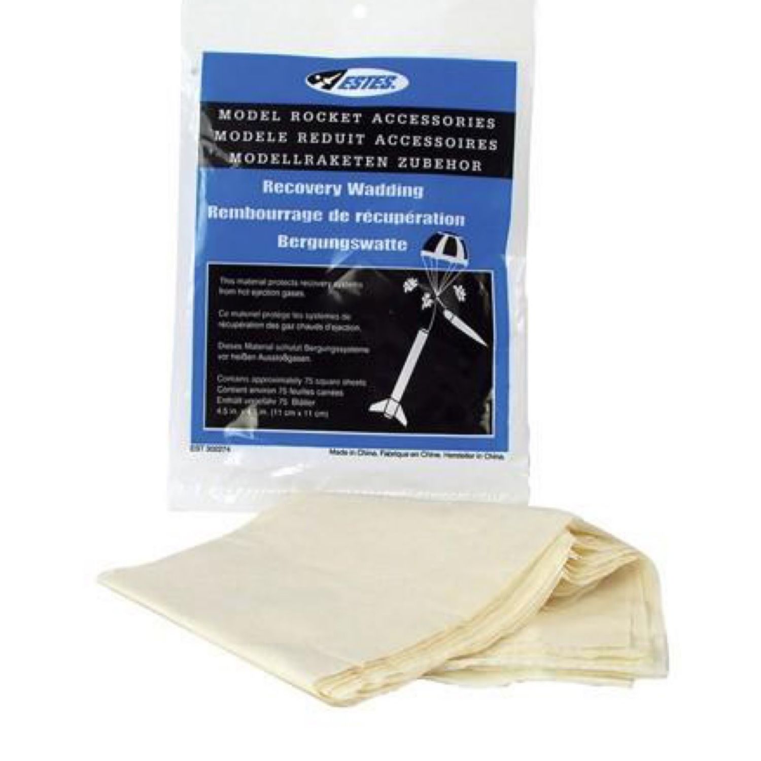 #2274 Estes Rockets - Recovery Wadding, for Model Rockets (72 squares)