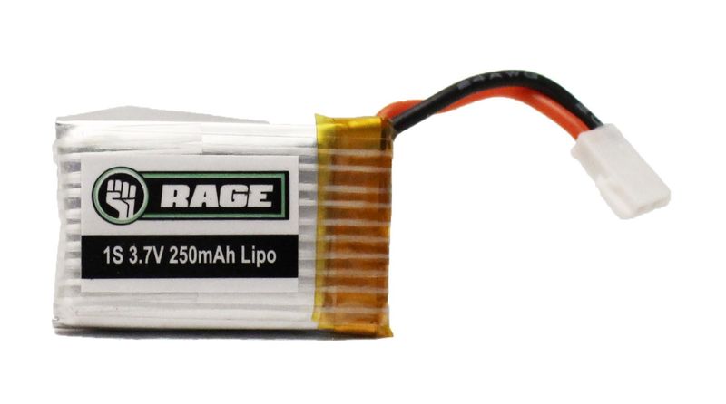 Rage RC 1S 3.7V 250mAh Lipo Battery; X-Fly #RGRA1163