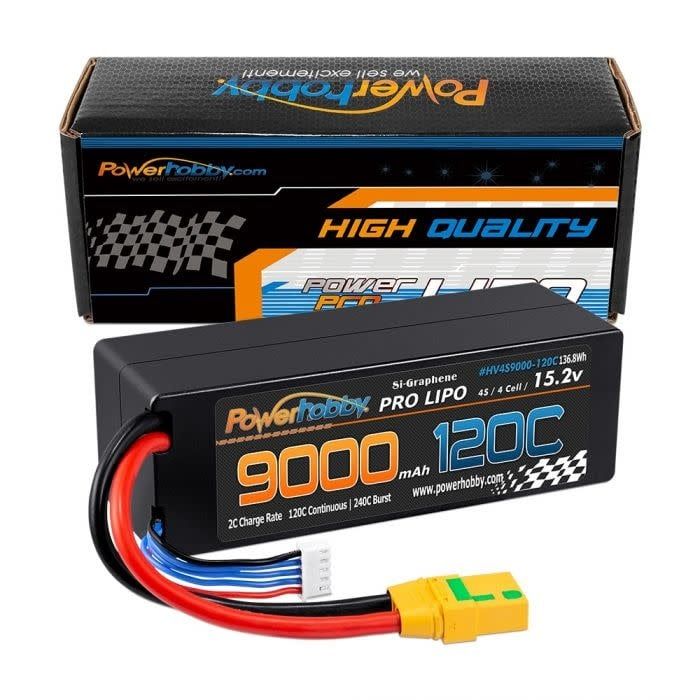 Summer Sale #PHHV4S9000MAH120CXT90 Power Hobby 4S 15.2V 9000mAh 120c Graphene Lipo Battery w/XT90 Plug