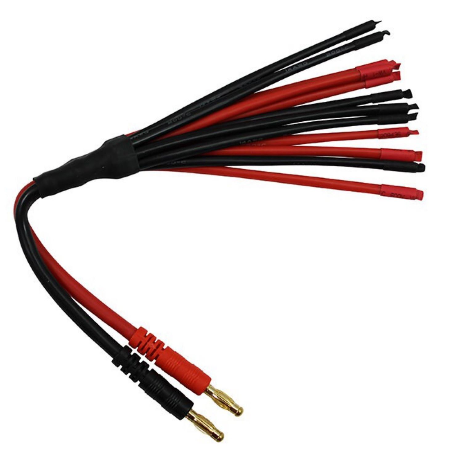 Progressive RC Parallel 6x Bare To 4mm Bullet Charge Cable #AC-PBC