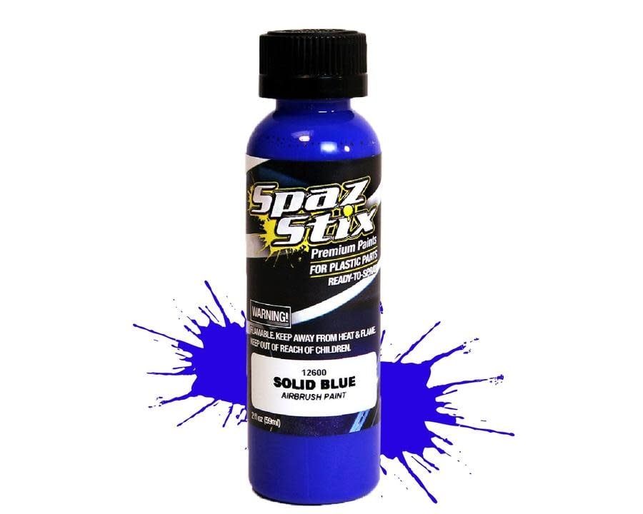#12600 Spaz Stix - Solid Blue Airbrush Ready Paint, 2oz Bottle