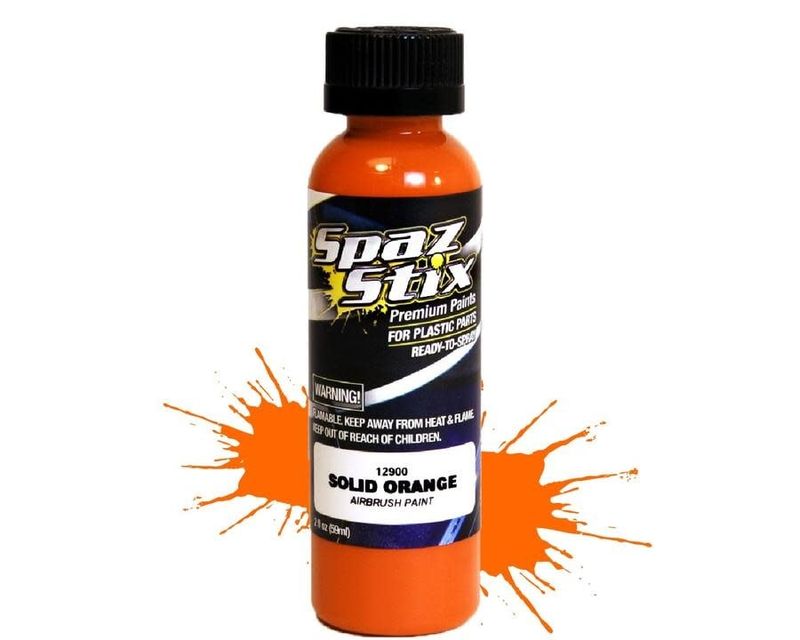 #12900 Spaz Stix - Solid Orange Airbrush Ready Paint, 2oz Bottle