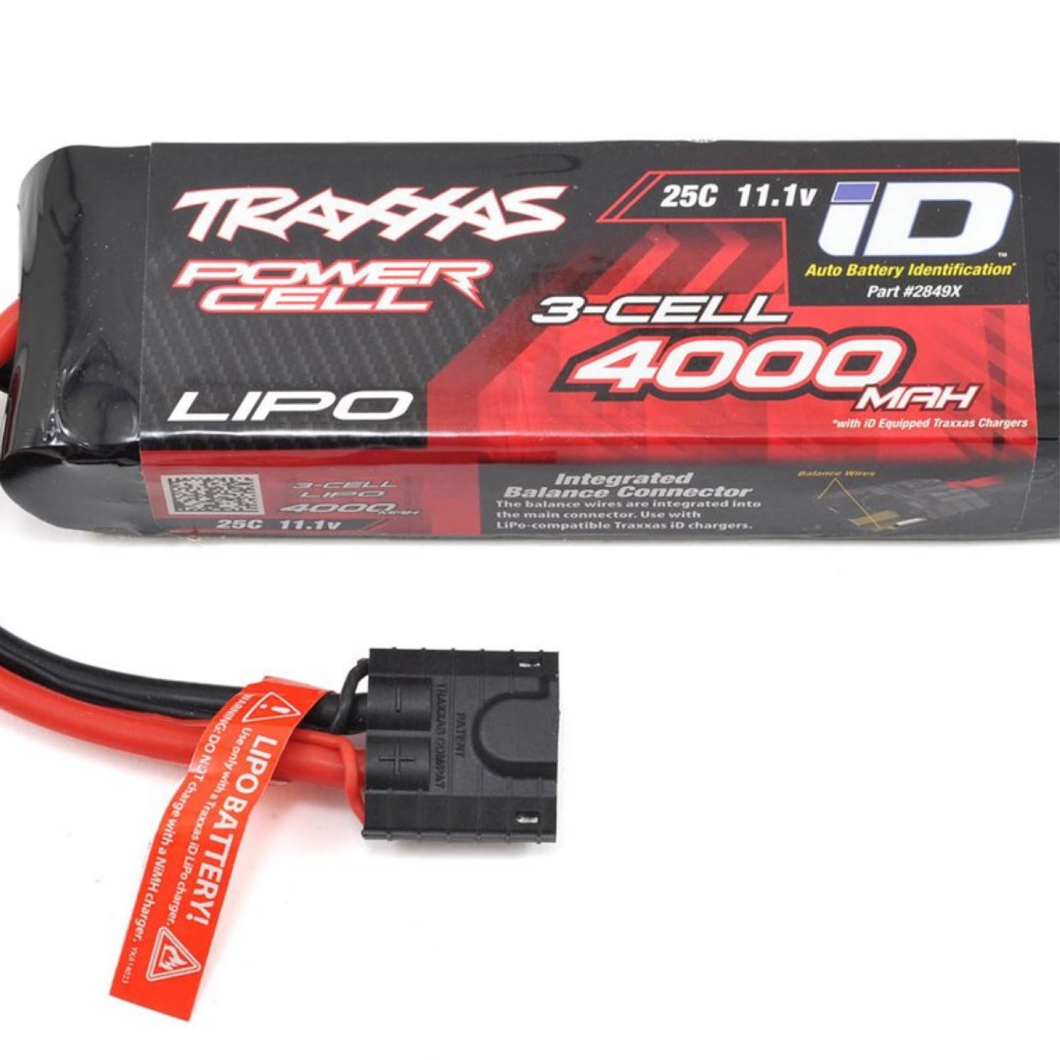 #2849X Traxxas 3S "Power Cell" 25C LiPo Battery w/iD Traxxas Connector (11.1V/4000mAh)