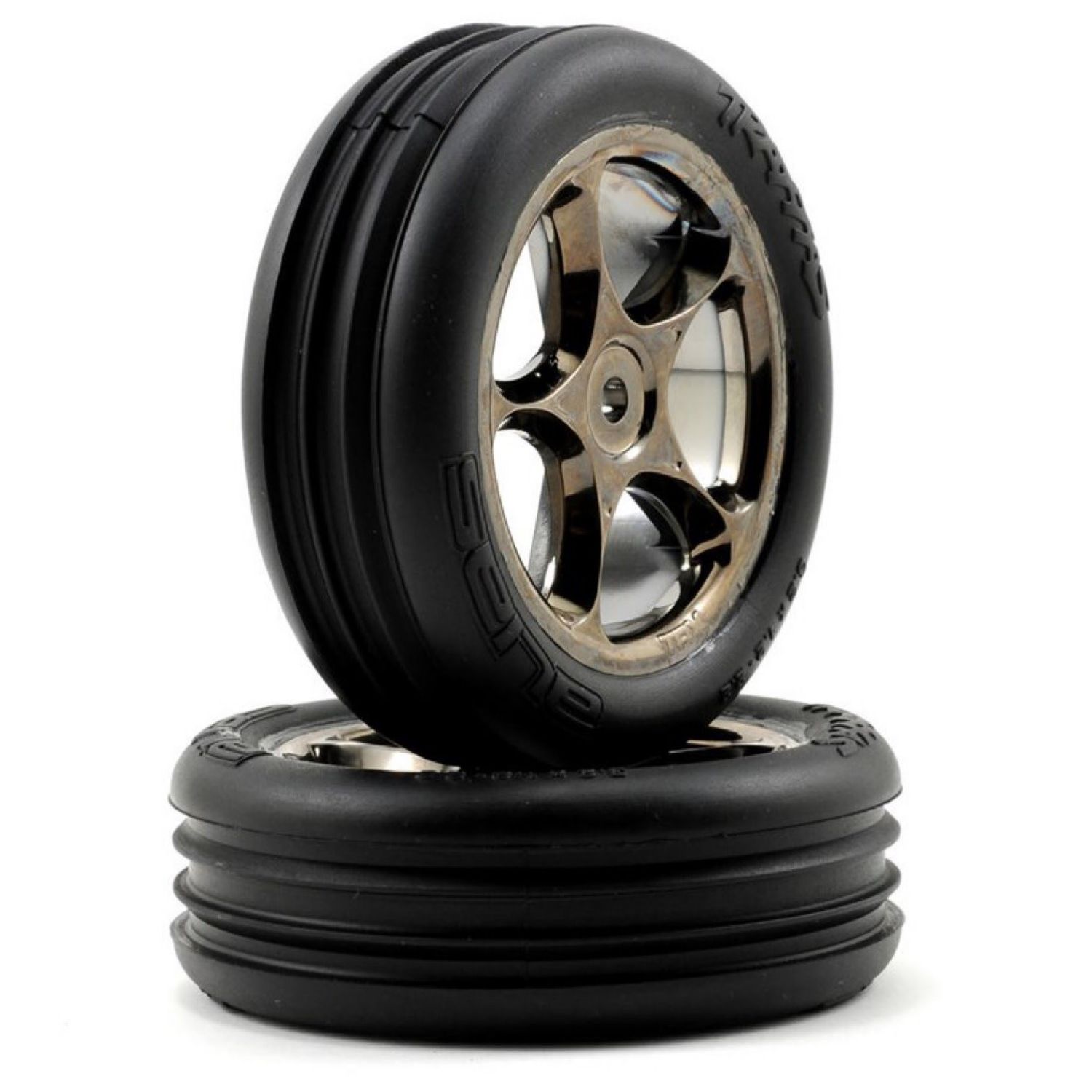 #2471A Traxxas Alias 2.2" Front Pre-Mounted Tires (2) (Black Chrome) (Standard) (Bandit)