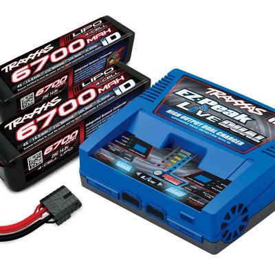 #2997 Traxxas EZ-Peak Live 4S "Completer Pack" Multi-Chemistry Battery Charger w/Two Power Cell 4S Batteries (6700mAh)