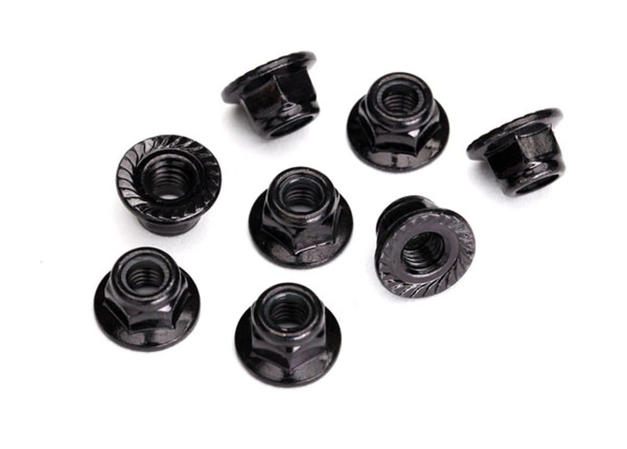 #8447 Traxxas Serrated Steel 5mm Flanged Nylon Locking Nuts (8)