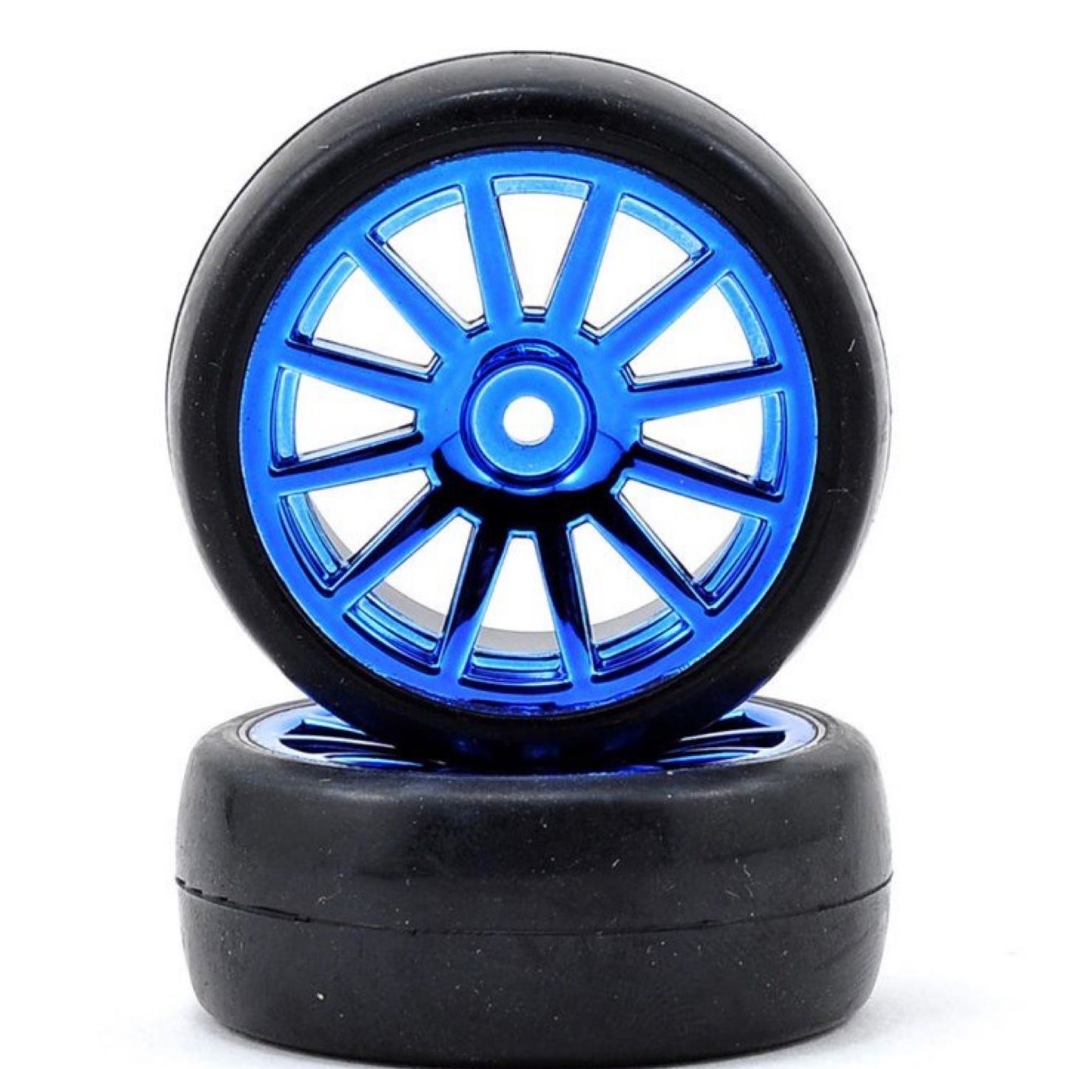 Traxxas LaTrax Pre-Mounted Slick Tires &amp; 12-Spoke Wheels (Blue Chrome) (2) #7573R
