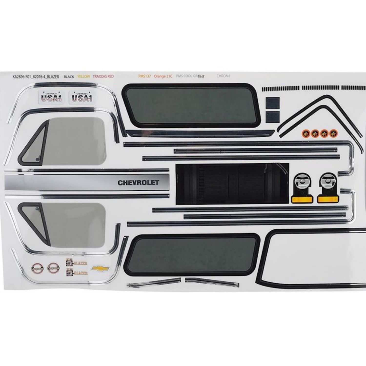 Traxxas TRX-4 1979 Chevrolet Blazer Decal Sheet #8131