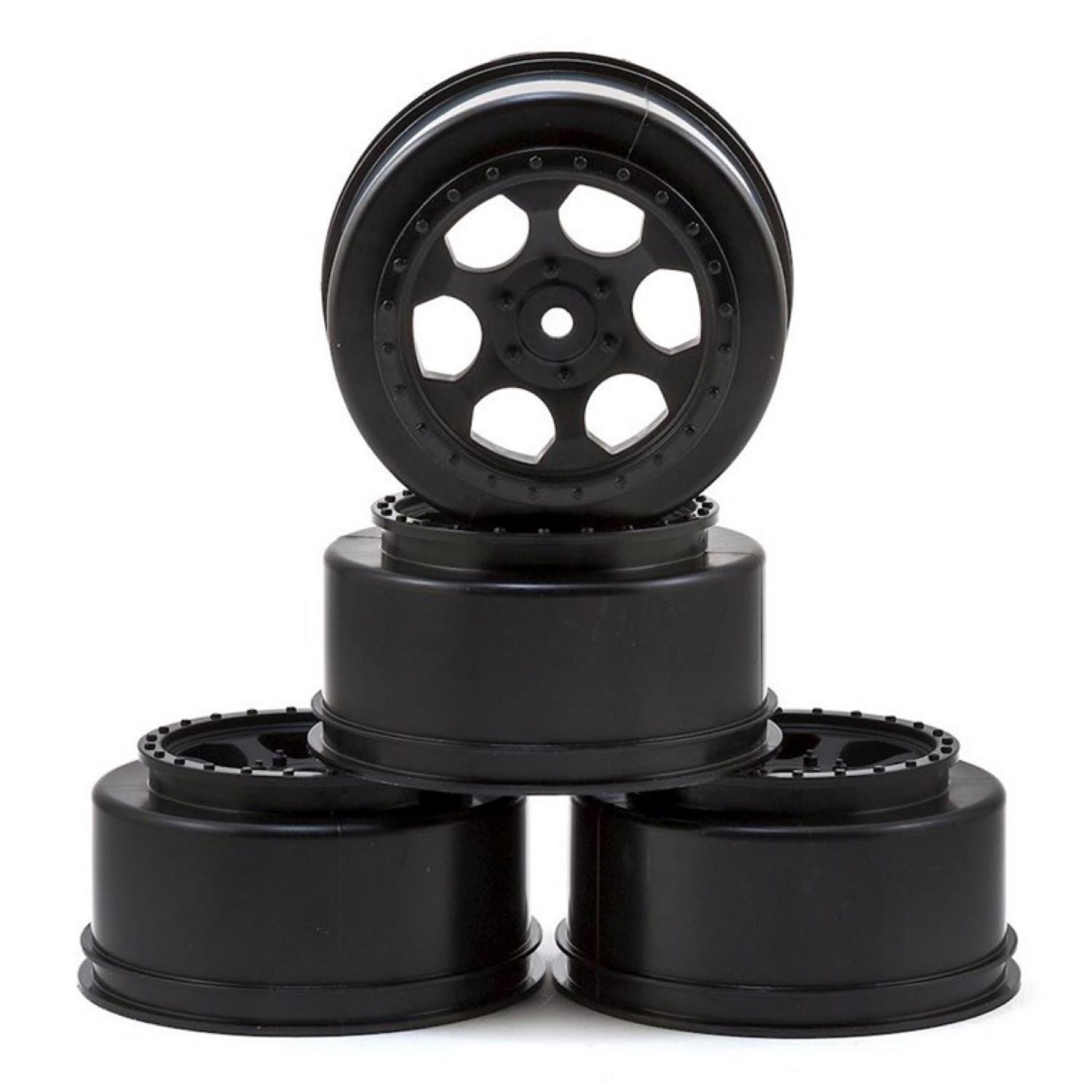 DE Racing 12mm Hex "Trinidad" Short Course Wheels (Black) (4) (22SCT/TEN-SCTE) #DER-TS4-10B