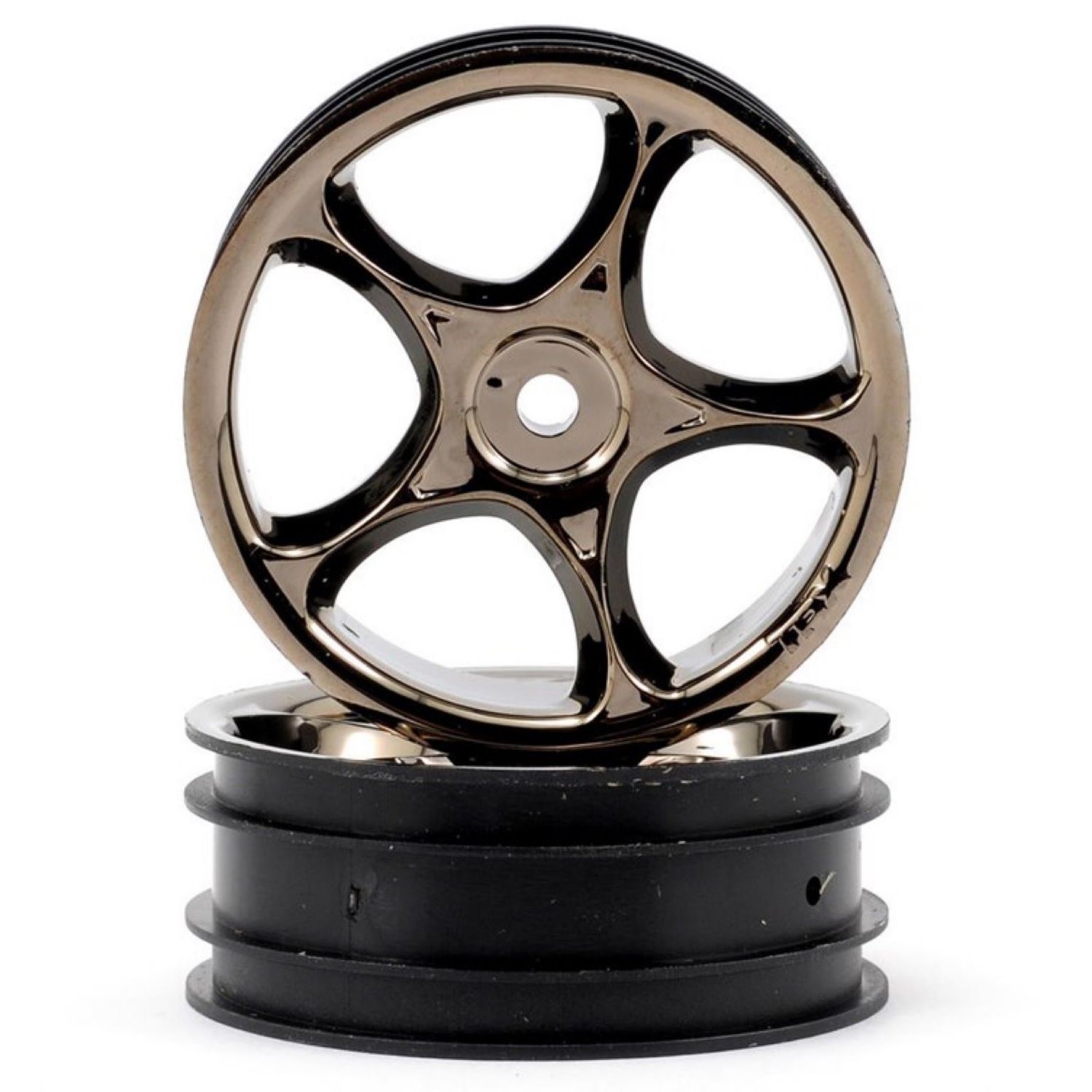 #2473A Traxxas 2.2" Bandit Front Tracer Buggy Wheels (2) (Black Chrome) (Pins)