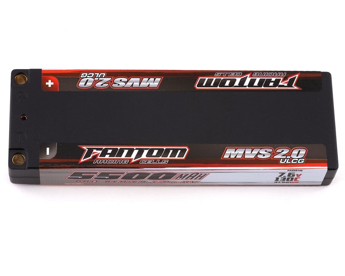 #FAN25136  Fantom Pro Series HV MVS 2.0 ULCG 2S LiPo 130C Battery (7.6/5500mAh) w/5mm Bullets