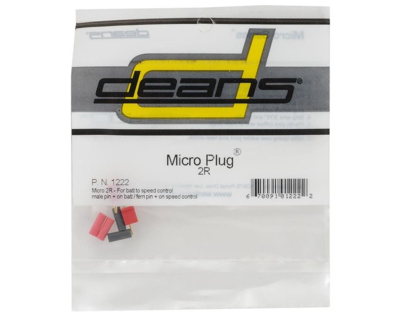 Deans Micro Plug 2R Red Polarized Connector #1222