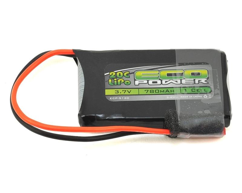 EcoPower "Electron" 1S LiPo 20C Battery (3.7V/780mAh) w/JST Connector #ECP-5120
