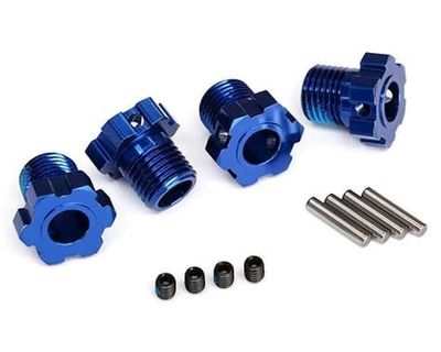 #8654 Traxxas 17mm Splined Wheel Hub Hex (Blue) (4)