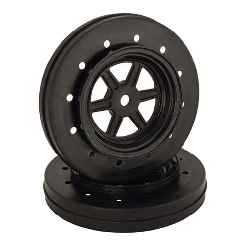 DE Racing Gambler Drag Racing Front Wheels (Black) w/12mm Hex #DER-GDF-AB