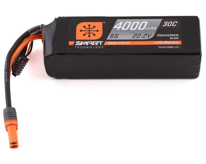 #SPMX40006S30 Spektrum RC 6S Smart LiPo Battery Pack w/IC5 Connector (22.2V/4000mAh)