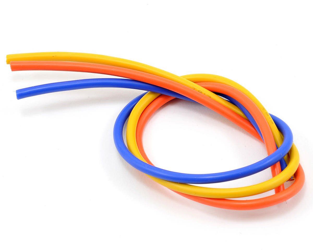 TQ Wire Silicone Wire Kit (Blue, Yellow &amp; Orange) (1' Each) (13AWG) #TQ1304