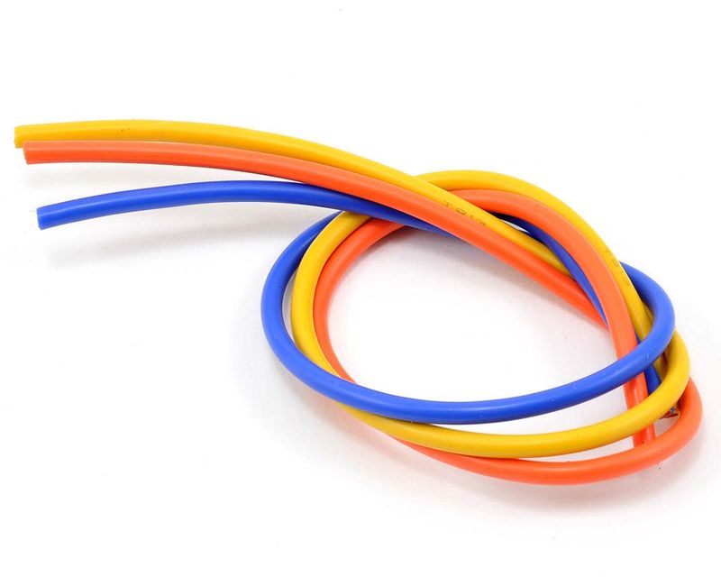 TQ Wire Silicone Wire Kit (Blue, Yellow &amp; Orange) (1' Each) (13AWG) #TQ1304