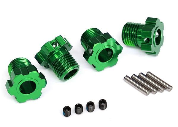 #8654G Traxxas 17mm Splined Wheel Hub Hex (Green) (4)