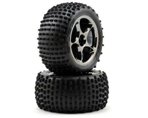#2470A Traxxas Alias 2.2" Rear Pre-Mounted Tires (2) (Bandit) (Black Chrome) (Standard)