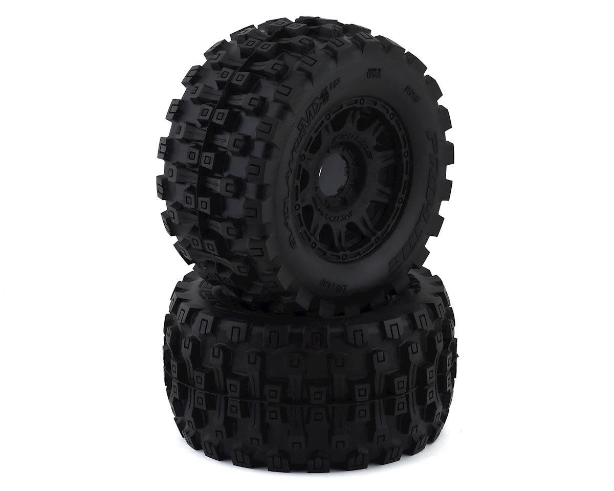 #10166-10 Pro-Line Badlands MX38 HP Belted 3.8" Pre-Mounted Truck Tires (2) (Black) (M2) w/Raid Wheels