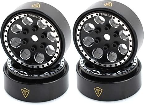 #X002R9POQ3 Treal Hobby Axial SCX24 1.0" Crawler Beadlock Wheels (Black)