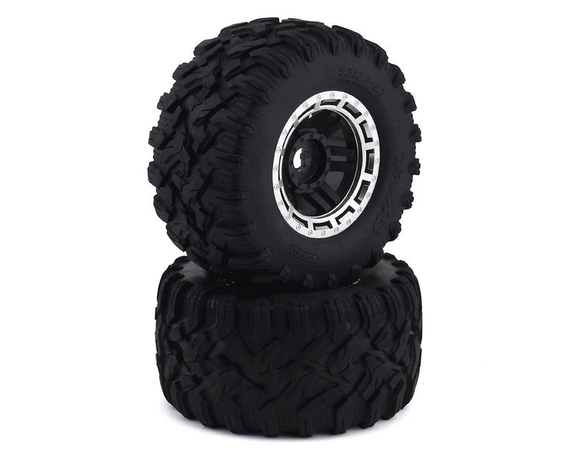 #8972X  Traxxas Maxx 2.8" All-Terrain Pre-Mounted Tires (2) (Chrome)