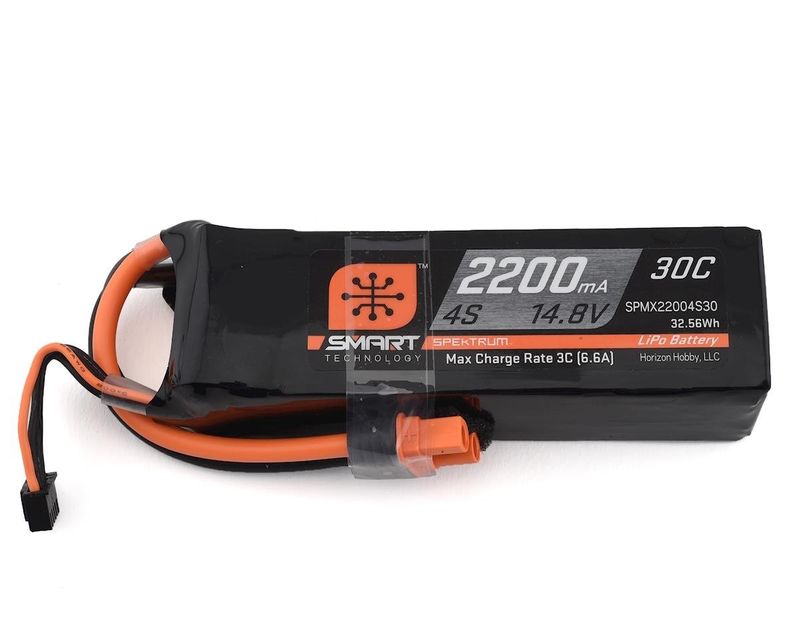 #SPMX22004S30 Spektrum RC 4S Smart LiPo 30C Battery Pack w/IC3 Connector (14.8V/2200mAh)
