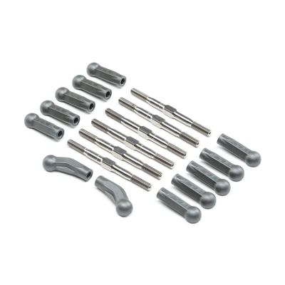 Team Losi Racing HD Turnbuckle Kit, Titanium: 22 5.0 #TLR334052