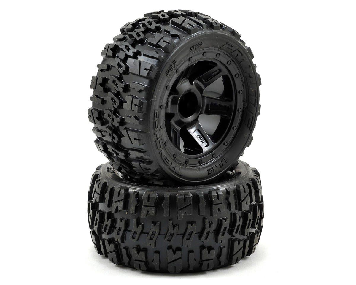 Pro-Line Pre-Mounted Trencher Desperado Wheels (2) (1/16 E-Revo) (Black) #1194-11
