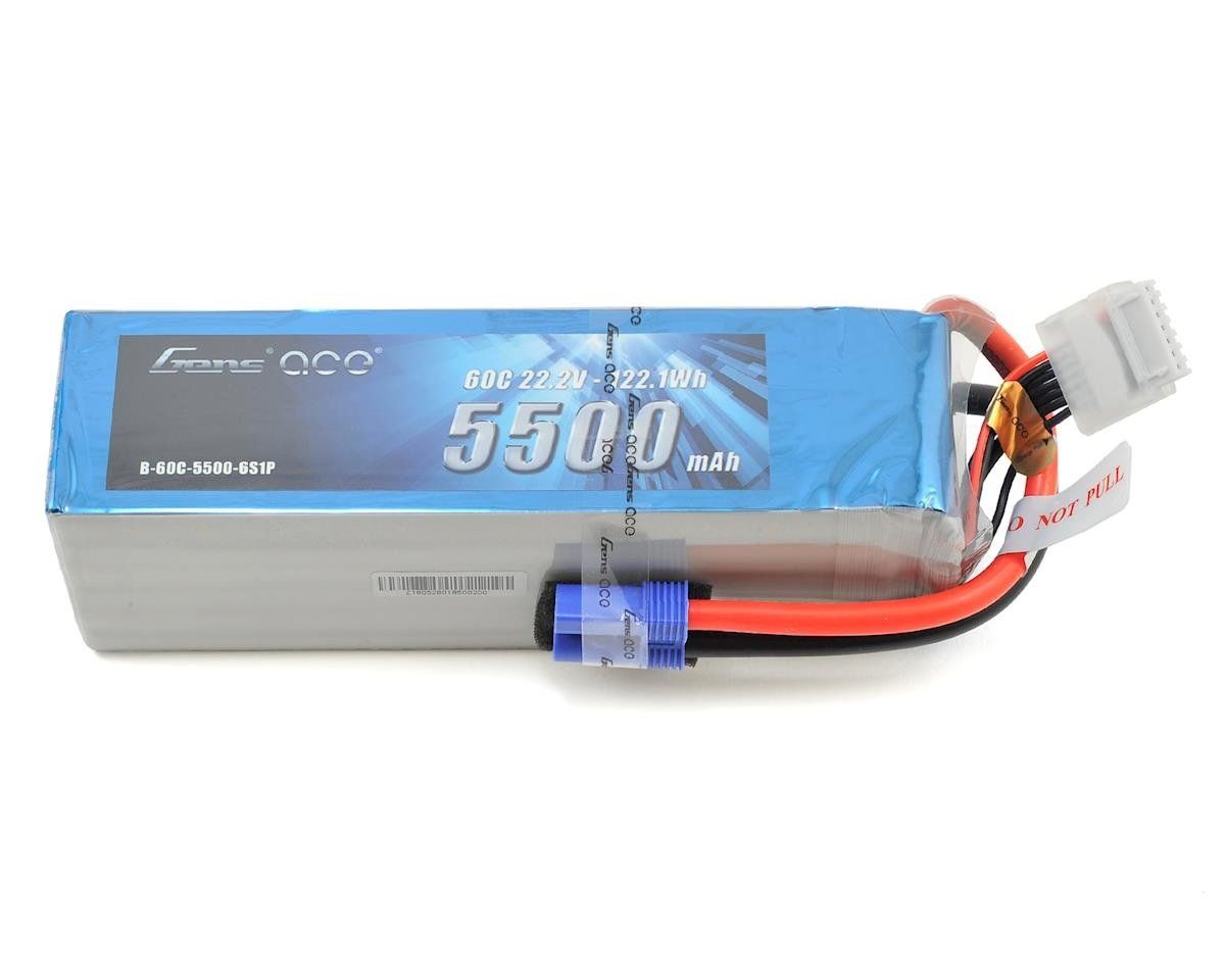 #GEA55006S60E5 Gens Ace 6S LiPo Battery 60C (22.2V/5500mAh) w/EC5 Connector